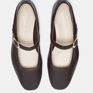 Le Monde Beryl Dark Brown Mary Jane Flats